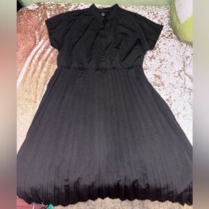 Mid calf length, black dresss